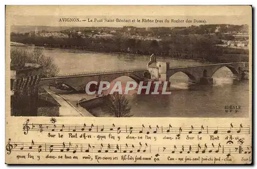 Cartes postales Avignon Le Pont Saint Benezet et le Rhone Vus du rocher des Doms