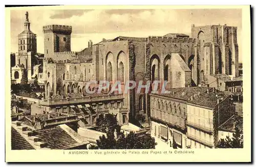 Cartes postales Avignon Vue Generale Du Palais des Papes et La Cathedrale