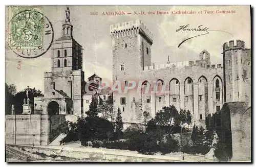 Cartes postales Avignon N D Des Doms Cathedrale et tour Campane