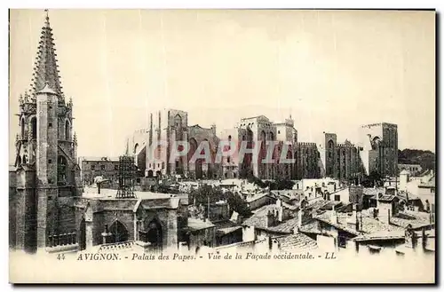 Cartes postales Avignon La Palais des Papes Vue de la facade occidentale