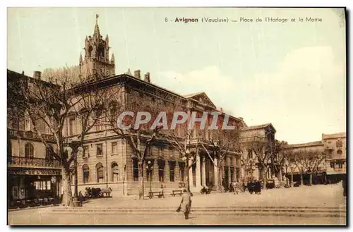 Ansichtskarte AK Avignon Place de l Horloge et La Mairie