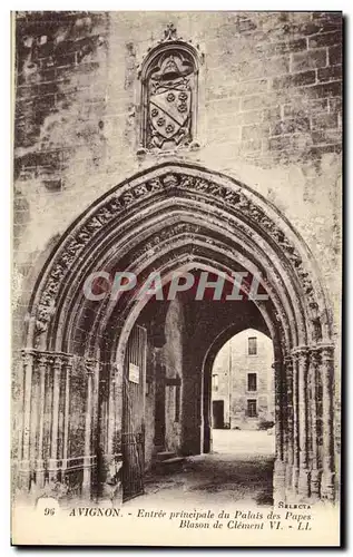 Ansichtskarte AK Avignon Entree Principale Du Palais des Papes Blason de Clement VI