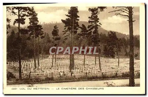 Ansichtskarte AK Col Du Wettstein Le Cimetiere Des Chasseurs Militaria