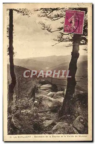 Ansichtskarte AK La Schlucht Belvedere de la source et la vallee de Munster