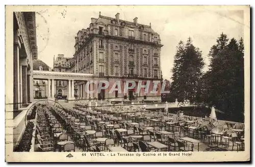 Cartes postales Vittel La Terrasse Du Casino et Le Grand Hotel