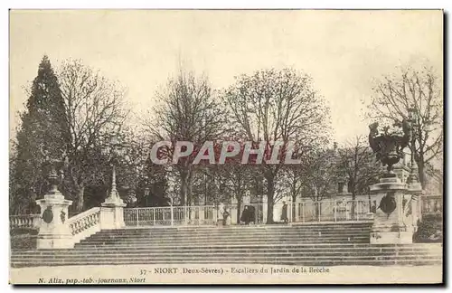 Cartes postales Niort Escaliers du Jardin de La Breche