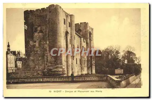 Cartes postales Niort Donjon et Monument aux Morts