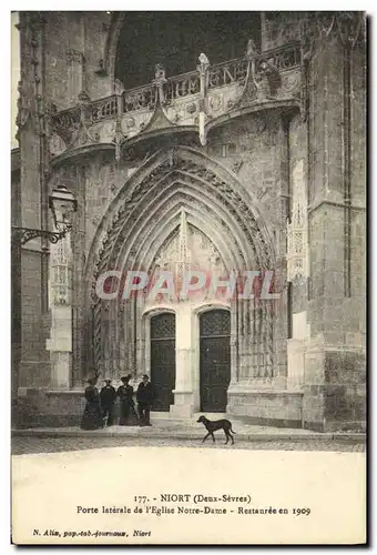 Cartes postales Niort Porte Laterale De L Eglise Notre Dame Restauree en 1909