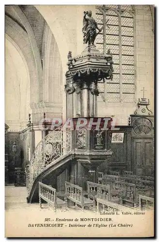 Ansichtskarte AK Environs de Montdidier Davenescourt Interieur de l eglise