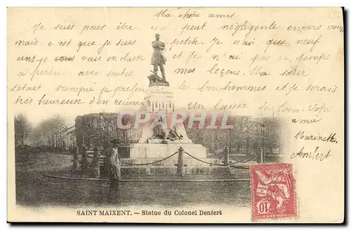 Cartes postales Saint Maixent Statue du Colonel Denfert Lion