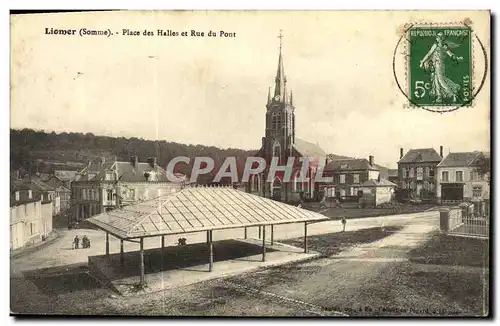 Cartes postales Liomer Place des Halles et Rue du Pont