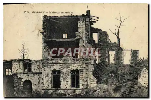 Ansichtskarte AK Blangy Maisons En Ruines Militaria