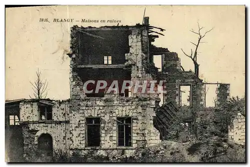 Cartes postales Blangy Maisons En Ruines Militaria