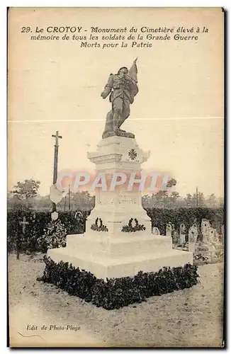 Ansichtskarte AK Le Crotoy Monument Du Cimetiere Eleve a la memoire de tous les soldats de la grande guerre morts