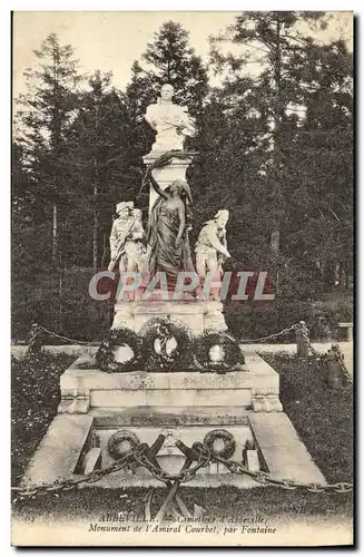 Cartes postales Abbeville Cimetiere d Abbeville Monument de l amiral Courbet par fontaine