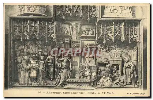 Cartes postales Abbeville Eglise Saint Paul Retable du 15eme