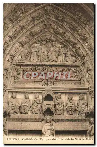 Cartes postales Amiens Cathedrale Tympan du Porche de la Vierge Mere