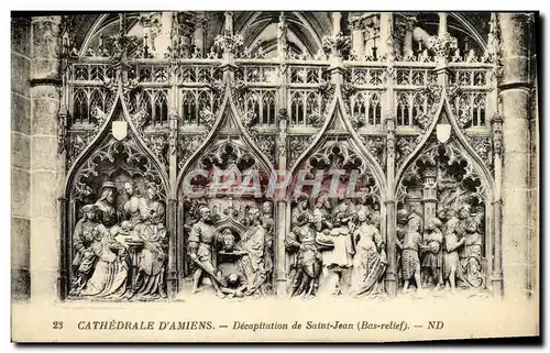 Cartes postales Cathedrale D Amiens Decapitation de Saint Jean Bas relief