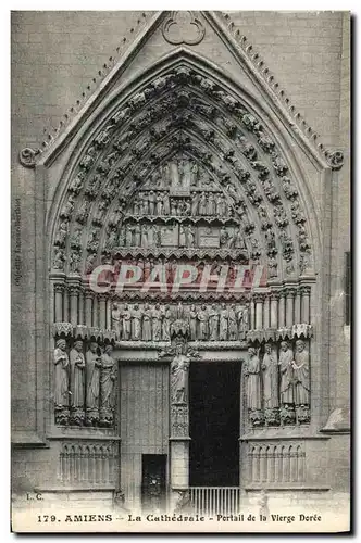 Cartes postales Amiens La Cathedrale Portail de la Vierge Doree