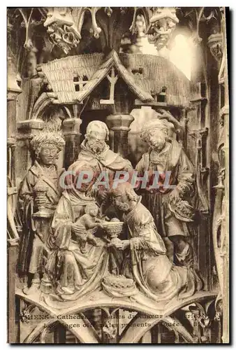 Cartes postales Amiens Cathedrale Stalles du choeur Les mages offrant leurs presents