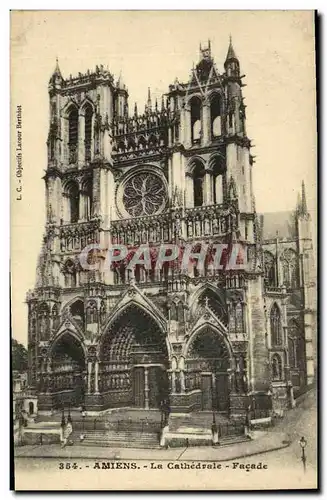 Cartes postales Amiens Cathedrale Facade