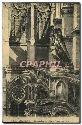 Cartes postales Amiens Cathedrale Les Gargouilles