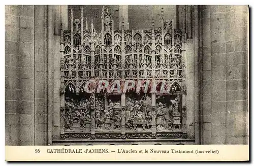 VINTAGE POSTCARD Amiens the Cathedral L Old and New Testament�