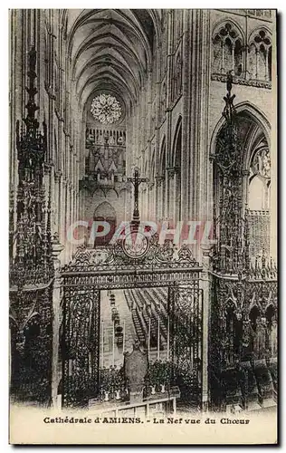 Cartes postales Amiens Cathedrale La Nef vue du Choeur