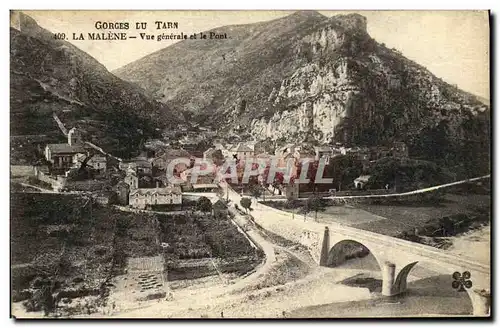 Cartes postales Gorges Du Tarn La Malene Vue Generale et le Pont