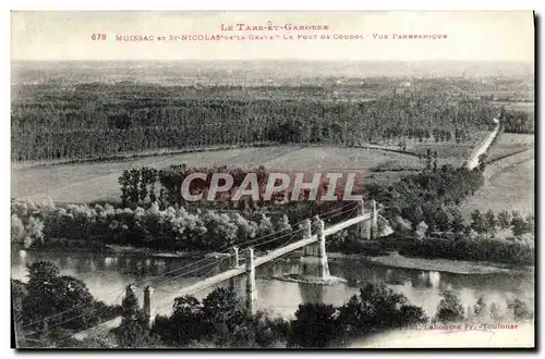 Ansichtskarte AK Le Tarn et Garonne Moissac et St Nicolas de la Grave Le pont de Coudol Vue panoramique