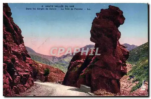 Cartes postales Haute Vallee Du Var Dans les gorges du Valuis La tete de femme