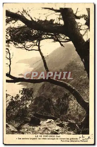 Cartes postales Ile De Port Cros See Sentiers Longeant les cretes sauvages