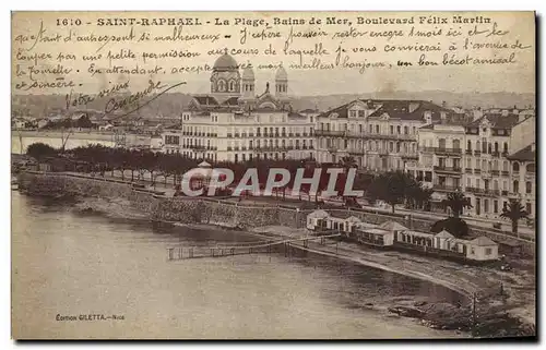 Cartes postales Saint Raphael La plage Boulevard Felix Martin