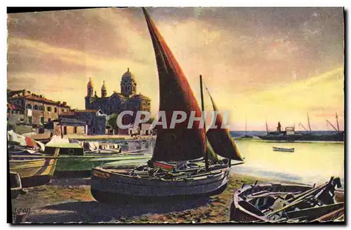 Cartes postales Saint Raphael Le port et Notre Dame de la Victoire Bateau