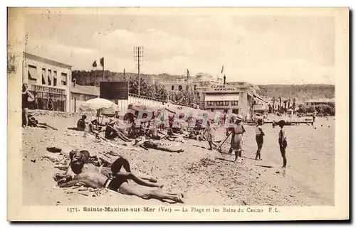 Cartes postales Saint Maxime sur Mer La Plage et les Bains du Casino