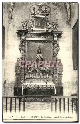 Ansichtskarte AK Sainte Maximin La Basilique Autel du Sacre Coeur