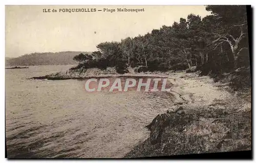 Cartes postales Porquerolles Plage Malbousquet