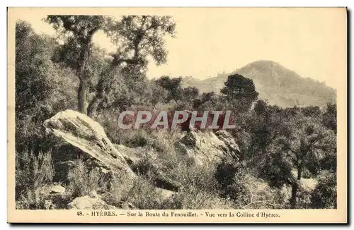 Cartes postales Hyeres Sur la Route du Fenouillet Vue vers la Colline