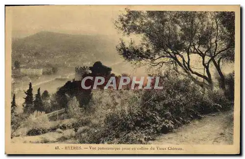 Ansichtskarte AK Hyeres Vue panoramique prise en colline du vieux chateau