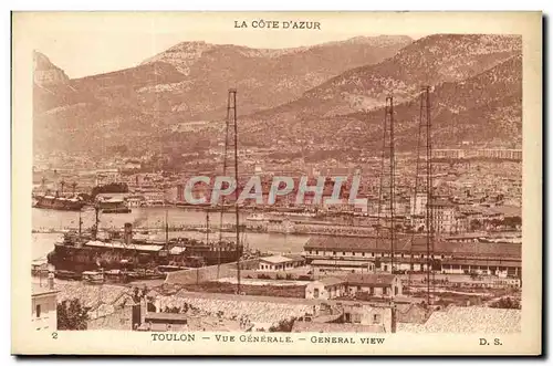 Cartes postales Toulon Vue Generale Bateau