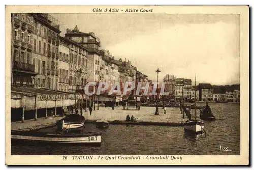 Cartes postales Toulon Le Quai Cronstadt Bateaux Grand cafe de la rade