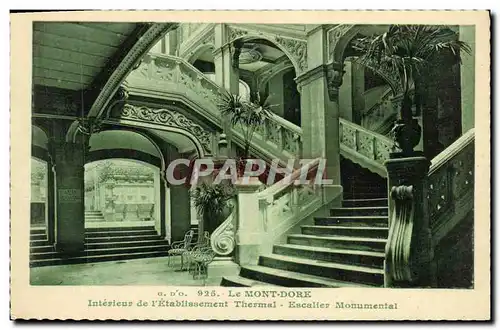 Cartes postales Le Mont Dore Interieur de L Etablissement thermal Escalier monumental