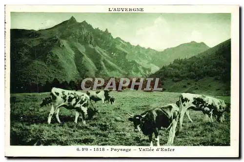 Cartes postales L Auvergne Paysage Vallee d Enfer Vaches