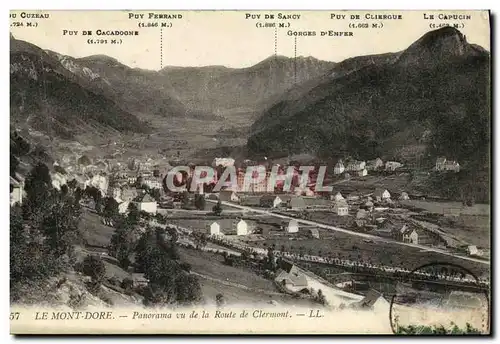 Cartes postales Le Mont Dore Pamorama vu de la Route de Clermont