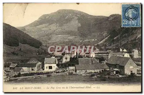 Cartes postales Le Mont Dore Le Puy Gros Vu De L International Hotel