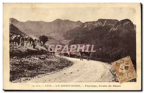 Ansichtskarte AK Le Mont Dore Paysage Route De Besse Vaches
