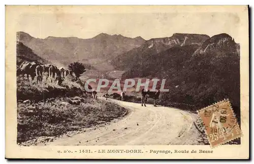 Cartes postales Le Mont Dore Paysage Route De Besse Vaches