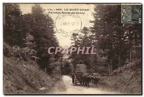 Cartes postales Le Mont Dore Paysage Route Du Sancy Char a boeufs Bois Forestiers