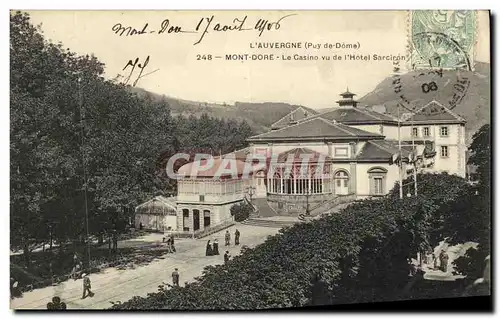 Cartes postales Le Mont Dore Le Casino Vu De L Hotel Sarciron