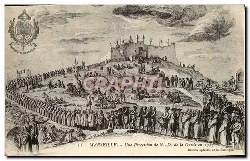 Ansichtskarte AK Marseille Une procession De N D De La Garde En 1777